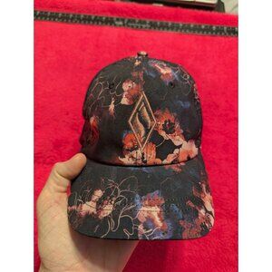 Skechers Floral Baseball Cap Hat Black Red Mauve Adjustable Performance Women's